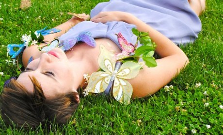 I thought her senior photo perfectly represented the care-free attitude of her blog.